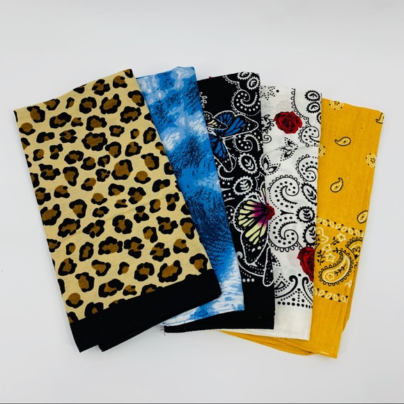 Accessories - Set of Five 100% Cotton Bandannas